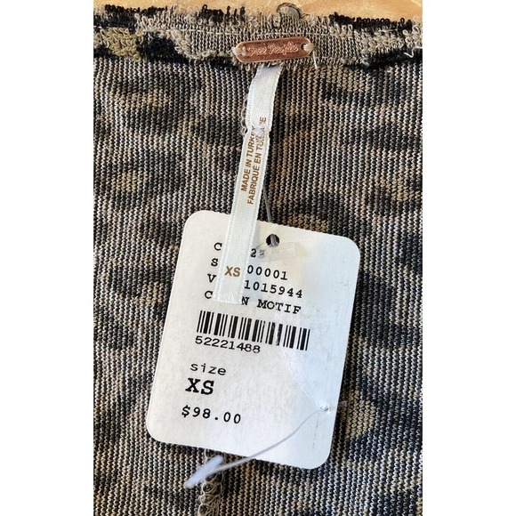 NWT $98 Free People Cheetah Print Romper Size XS Women’s Brown Black - Picture 3 of 9